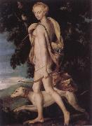 School of Fontainebleau Diana Huntress oil